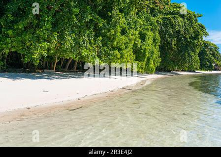 Spiagge di sabbia bianca sull'isola di Batudaka a Sulawesi Foto Stock