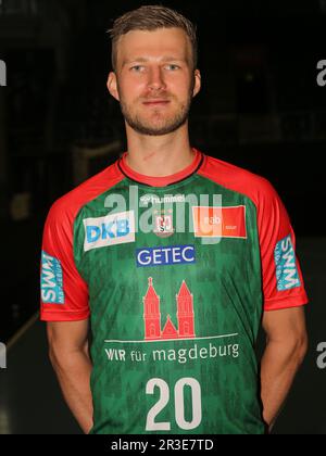 Tedesco giocatore di pallamano Philipp Weber SC Magdeburg HBL Liqui Moly Pallamano Bundesliga stagione 2021-22 Foto Stock