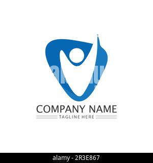 Logo People, Team, Succes People Work, Group and Community, vettore e design del logo Group Company e Business Care, logo Family Icon Succes Illustrazione Vettoriale