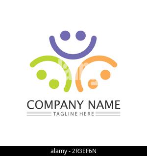 Persone icona gruppo di lavoro Vector logo illustrazione disegno Illustrazione Vettoriale