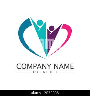 Persone icona gruppo di lavoro Vector logo illustrazione disegno Illustrazione Vettoriale