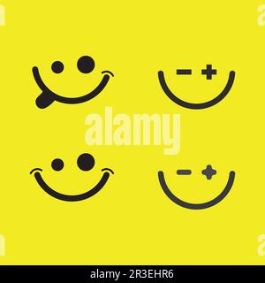 Sorridere icona, sorriso, logo vettore design felice emoticon Business, divertente design e vettore emoticon felicità Illustrazione Vettoriale