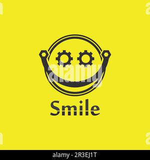 Sorridere icona, sorriso, logo vettore design felice emoticon Business, divertente design e vettore emoticon felicità Illustrazione Vettoriale