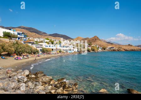 Lentas è un piccolo villaggio turistico sulla costa meridionale di Creta Foto Stock