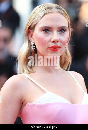 Cannes, Francia. 23rd maggio, 2023. L'attrice americana Scarlett Johansson partecipa alla prima edizione di Asteroid City al Festival del Cinema di Cannes 76th al Palais des Festivals di Cannes, Francia, martedì 23 maggio 2023. Foto di Rune Hellestad/ Credit: UPI/Alamy Live News Foto Stock