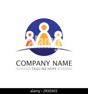 Persone icona gruppo di lavoro Vector logo illustrazione disegno Illustrazione Vettoriale