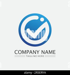 Vettore o icona del logo del segno di spunta dell'elenco di controllo. Segno di spunta nell'illustrazione di colore verde. Accettare il simbolo di okey per il progetto di approvazione o di cheklist Illustrazione Vettoriale