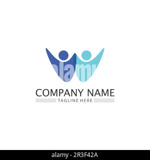 Logo People, Team, Succes People Work, Group and Community, vettore e design del logo Group Company e Business Care, logo Family Icon Succes Illustrazione Vettoriale