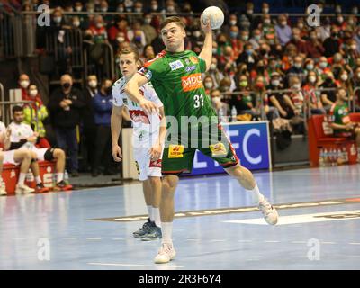 Giocatore olandese di pallamano Kay Smits SC Magdeburg HBL Liqui Moly Pallamano Bundesliga stagione 2022-23 Foto Stock