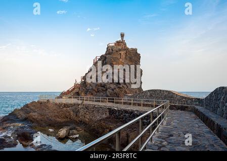 Faro e torcia olimpica su la Gomera Foto Stock