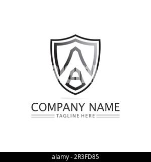 Una lettera Logo e carattere lettera modello vettore icona disegno illustrazione Illustrazione Vettoriale