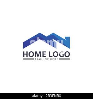 Casa e logo casa vetor design, logo, architettura e edificio, design proprietà, soggiorno a casa estate Business logo, costruzione grafica, icona ho Illustrazione Vettoriale