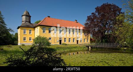 Haus Vogelsang, residenza nobiliare medievale, Datteln, Renania settentrionale-Vestfalia, Germania, Europa Foto Stock