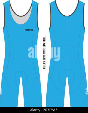 Ciclismo Triathlon Skin Suit senza maniche Illustrazione Vettoriale