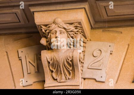 Caja de Ahorros y Monte de Piedad de Baleares ,1906, Gaspar Bennazar architetto, Ramon Llull strada, Palma, Maiorca, isole Baleari, spagna. Foto Stock