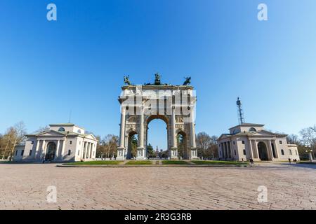 Milano Arco della Pace Milano Arco della Pace porta dell'Arco di Trionfo Viaggi Città in Italia Foto Stock