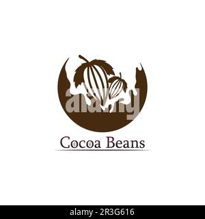 logo cioccolato e cacao icona e vettoriale design noce e noce delizioso Illustrazione Vettoriale