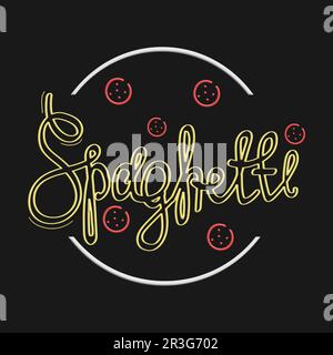 Spaghetti scritti stilizzati. Design elegante per un marchio, etichetta o pubblicità - immagine 3D Foto Stock