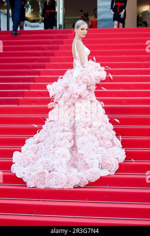 Cannes, Francia, il 23 maggio 2023. Leonie Hanne partecipa alla prima edizione di 'Asteroid City' durante il Festival del Cinema di Cannes del 76th al Palais des Festivals di Cannes, in Francia, il 23 maggio 2023. Foto Stock