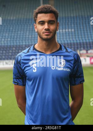 Nuovo arrivato Jamie Lawrence al via della formazione 1.FC Magdeburg DFB DFL 2.Liga stagione 2022-23 Foto Stock