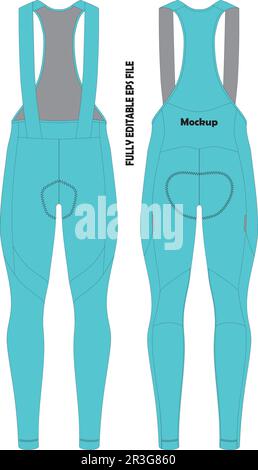 Ciclismo Tights Bib Mock up Illustrazione Vettoriale