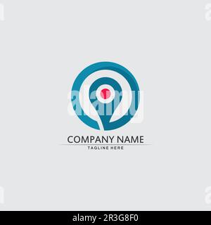 Icona posizione, logo mappa per mappe google Maps, segnaletica, percorso, posizione, simbolo e logo vettoriale Illustrazione Vettoriale