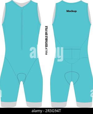 Tuta di pelle senza maniche Mock up Illustrazione Vettoriale