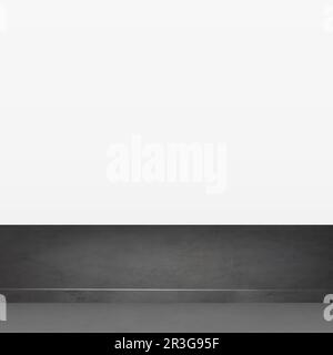 Piano tavolo in pietra nera isolato su sfondo bianco, web template promozionale - Vector Foto Stock