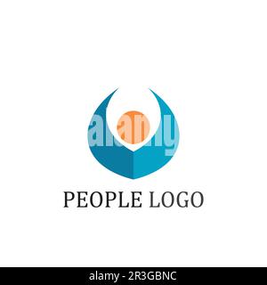 Logo People, Team, Succes People Work, Group and Community, vettore e design del logo Group Company e Business Care, logo Family Icon Succes Illustrazione Vettoriale