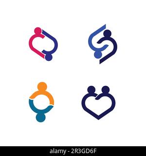 Logo People, Team, Succes People Work, Group and Community, vettore e design del logo Group Company e Business Care, logo Family Icon Succes Illustrazione Vettoriale
