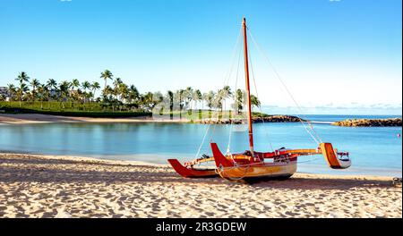 Spiaggia segreta mattina a oahu hawaii Foto Stock