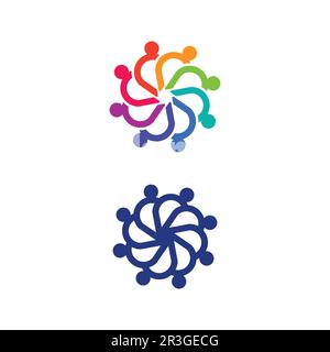 Logo People, Team, Succes People Work, Group and Community, vettore e design del logo Group Company e Business Care, logo Family Icon Succes Illustrazione Vettoriale