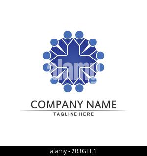Logo People, Team, Succes People Work, Group and Community, vettore e design del logo Group Company e Business Care, logo Family Icon Succes Illustrazione Vettoriale