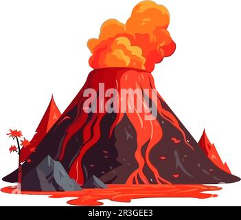 fumando icona vulcano eruzione Illustrazione Vettoriale
