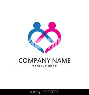 Logo People, Team, Succes People Work, Group and Community, vettore e design del logo Group Company e Business Care, logo Family Icon Succes Illustrazione Vettoriale