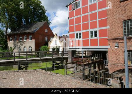 Vecchio mulino ad acqua a Bad Oldesloe, Germania Foto Stock