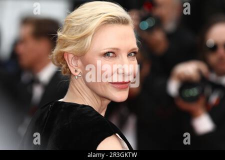 19 maggio 2023, Cannes, Cote d'Azur, Francia: CATE BLANCHETT partecipa alla proiezione della "zona di interesse" durante il 76th° Festival annuale del cinema di Cannes al Palais des Festivals. (Credit Image: © Mickael Chavet/ZUMA Press Wire) SOLO PER USO EDITORIALE! Non per USO commerciale! Foto Stock