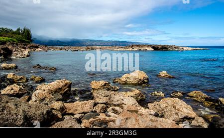 Waialua Bay nel North Shore di Oahu, Hawaii Foto Stock