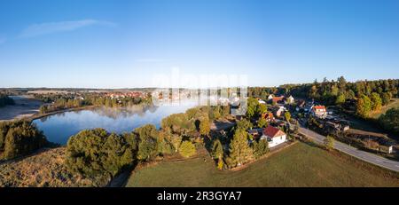 Panorama Stiege in autunno Stieger See Selketal Harz Mountains Foto Stock