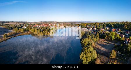 Panorama Stiege in autunno Stieger See Selketal Harz Mountains Foto Stock