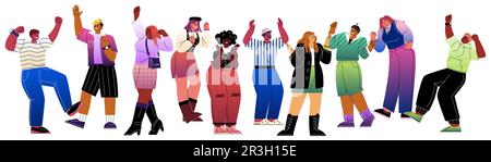 Gruppo di persone felici Illustrazione Vettoriale
