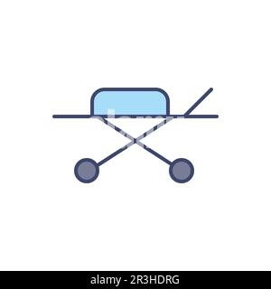Icona della linea vettoriale relativa al letto dell'ospedale. Isolato su sfondo bianco. Illustrazione vettoriale. Tratto modificabile Illustrazione Vettoriale