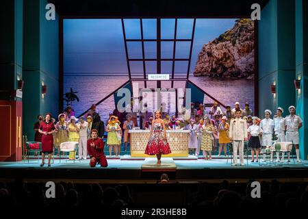 opera l'elisir d'amore, Donizetti, Teatre Principal, Palma di Maiorca, Isole Baleari, Spagna. Foto Stock