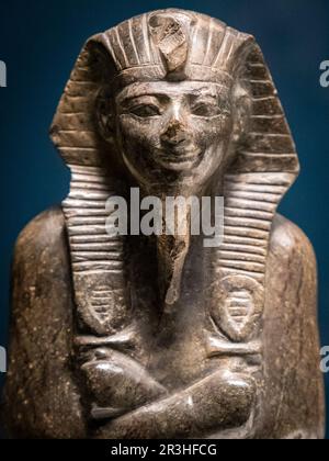 Ushebti del faraone Amenhotep II, serpentina, 18th dinastia, 1427-1400 a.C., tomba di Amenhotep II, valle dei re, Tebe, Egitto, collezione del British Museum. Foto Stock