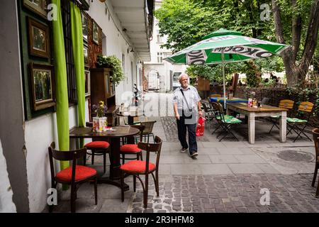 restaurante en el núcleo medievale de Kazimierz, centro Histórico de los judíos ,Cracovia,Polonia, Europa orientale. Foto Stock