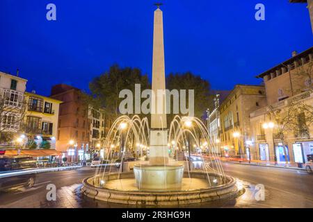 Fonte della principessa, 1834, (fonte di tartarughe), Piazza Rei Joan Carles I, Palma.Maiorca, isole Baleari, Spagna. Foto Stock