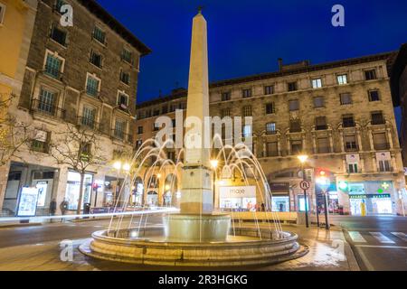 Fonte della principessa, 1834, (fonte di tartarughe), Piazza Rei Joan Carles I, Palma.Maiorca, isole Baleari, Spagna. Foto Stock