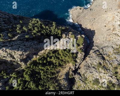 Porto di Fornalutx, Torrent a Na Mora, Maiorca, Isole Baleari, Spagna. Foto Stock