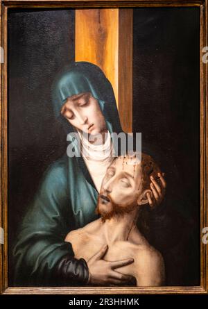 Luis de Morales, Pietà, 1568, olio su pannello di noce, Museo de Bellas Artes, Bilbao, Spagna. Foto Stock