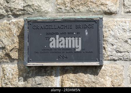 Craigellarchy Bridge, River Spey, Aberlour, Highland, Regno Unito Foto Stock